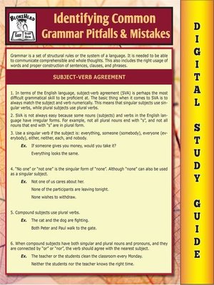cover image of Common Grammar Pitfalls & Mistakes (Blokehead Easy Study Guide)